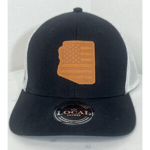 ARIZONA Local Crowns Leather State‎ Patch Snapback Trucker Black & Wht Hat Cap